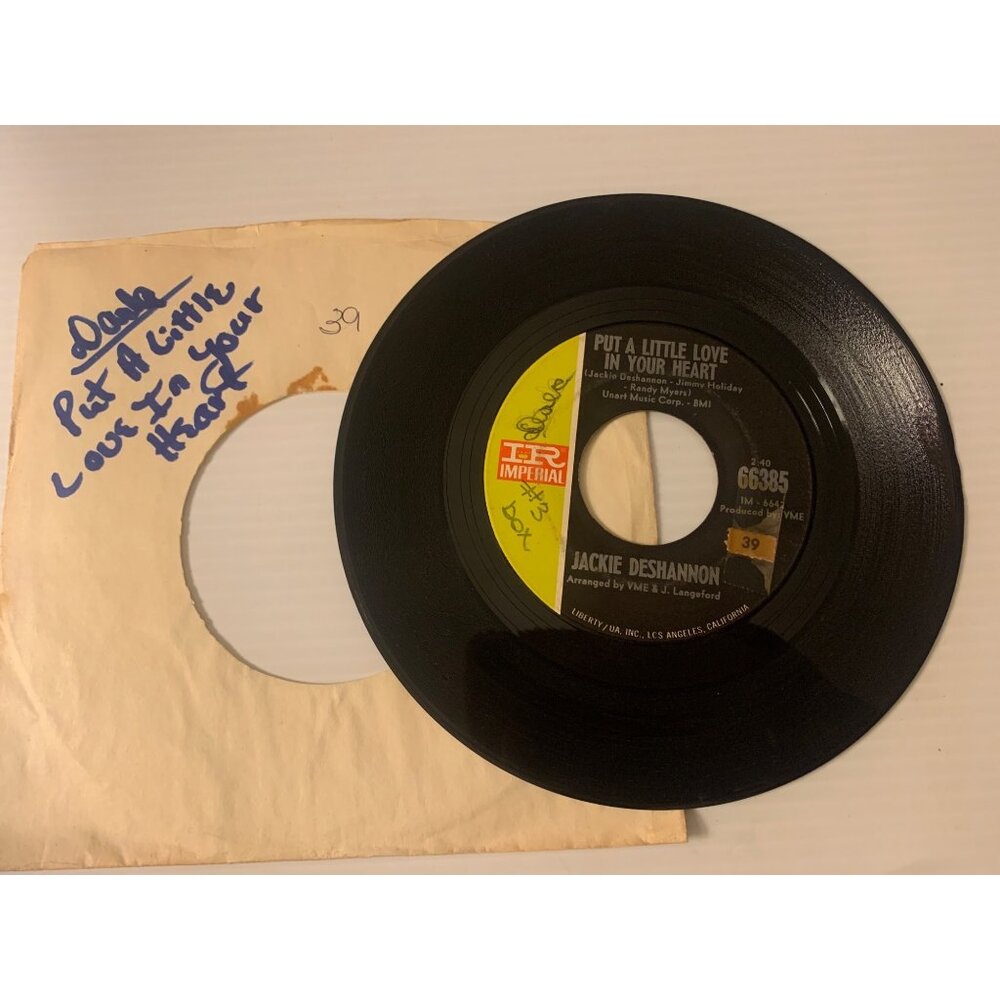 Jackie DeShannon 45 RPM Vinyl Record "Put A Little Love In Your Heart" & "Always